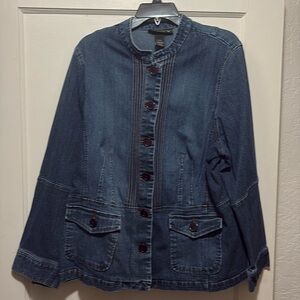 Venezia denim jacket size 22/24 Womens 6-Button Front